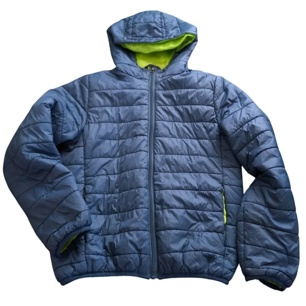 Aereal Blue Hooded Puffer Jacket – Kids Size 12 - Picture 5 of 11